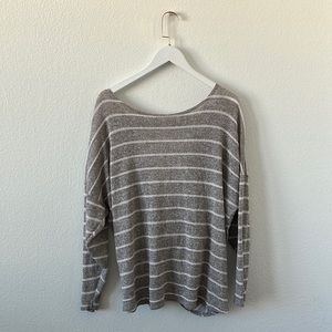 Striped Knit Gray Sweater